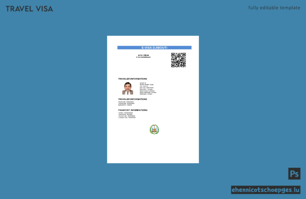 Dschibuti-E-Visum: Beispielvorschau in Word und PDF
